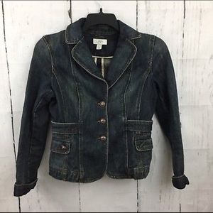 Ann Taylor LOFT Denim Jacket Blazer Size 0 EUC